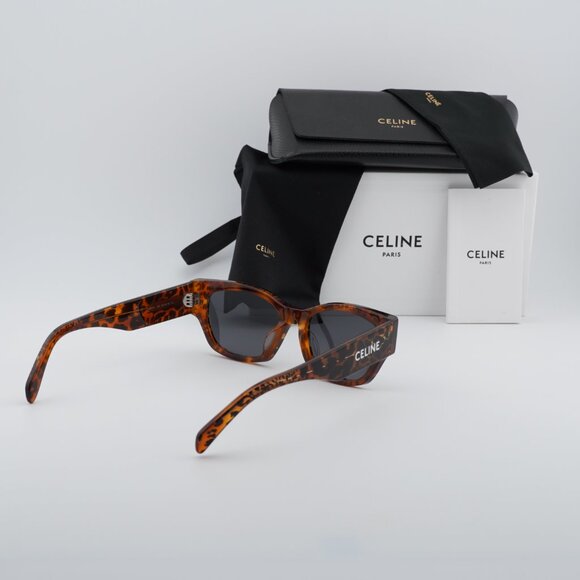 Celine CL40197U 99A Square Sunglasses - Brown Animal Havana/Grey main image 9